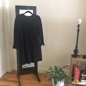 Ann Taylor flutter sleeve black dress